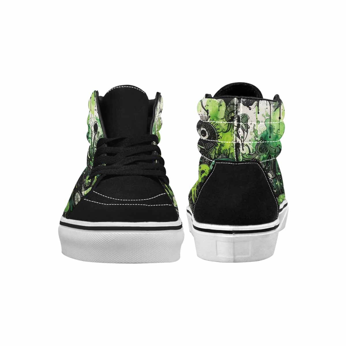 MEN'S Sea Creature Burst High Top Canvas Vibrant Chaos Custom Sneakers