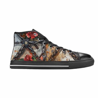 WOMEN'S Barbed Wire Chain High Top Canvas Aesthetic Sneakers