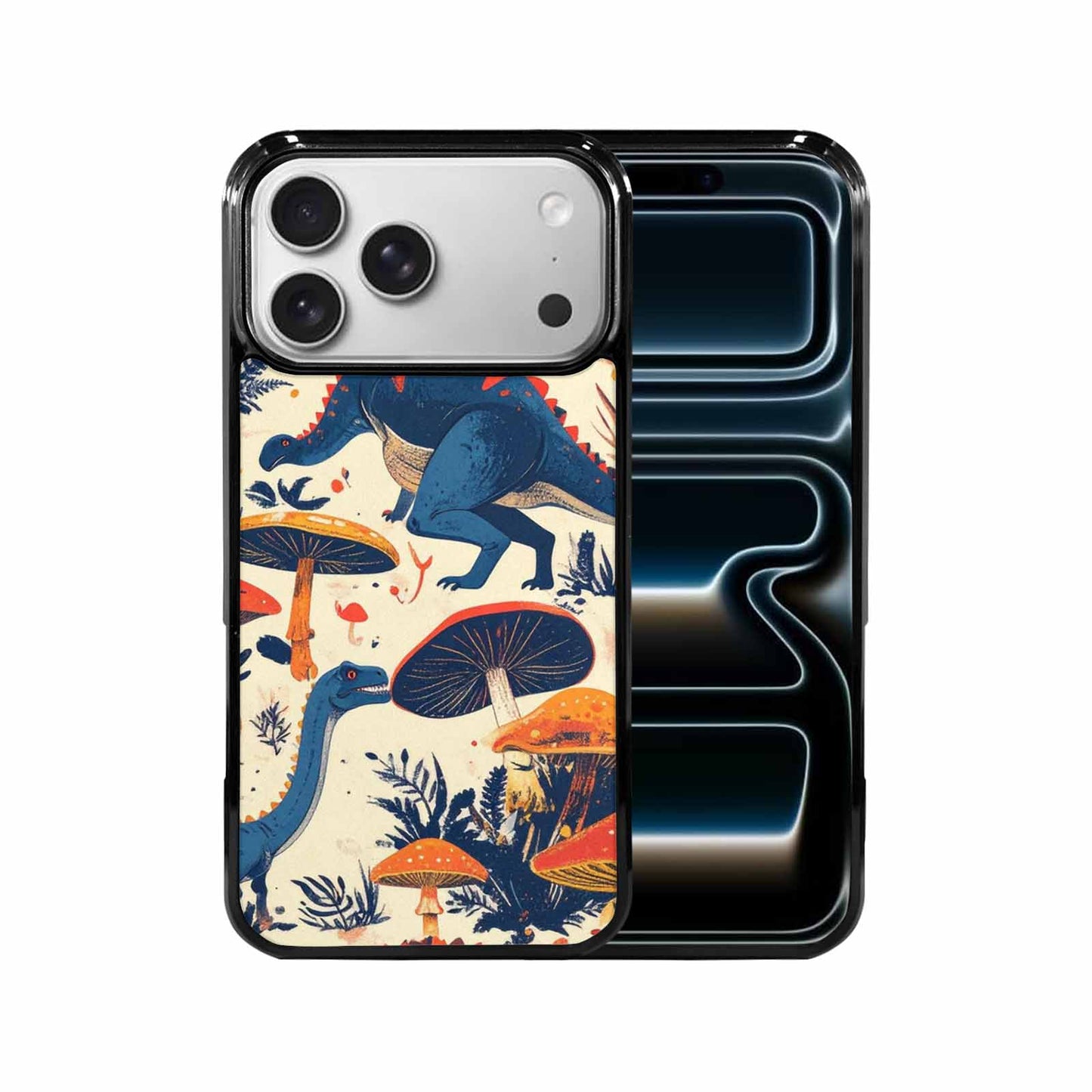iPhone 17 Pro Max Case — Vintage Dinosaurs Mushroom Retro Vintage, Custom Art Phone Cover