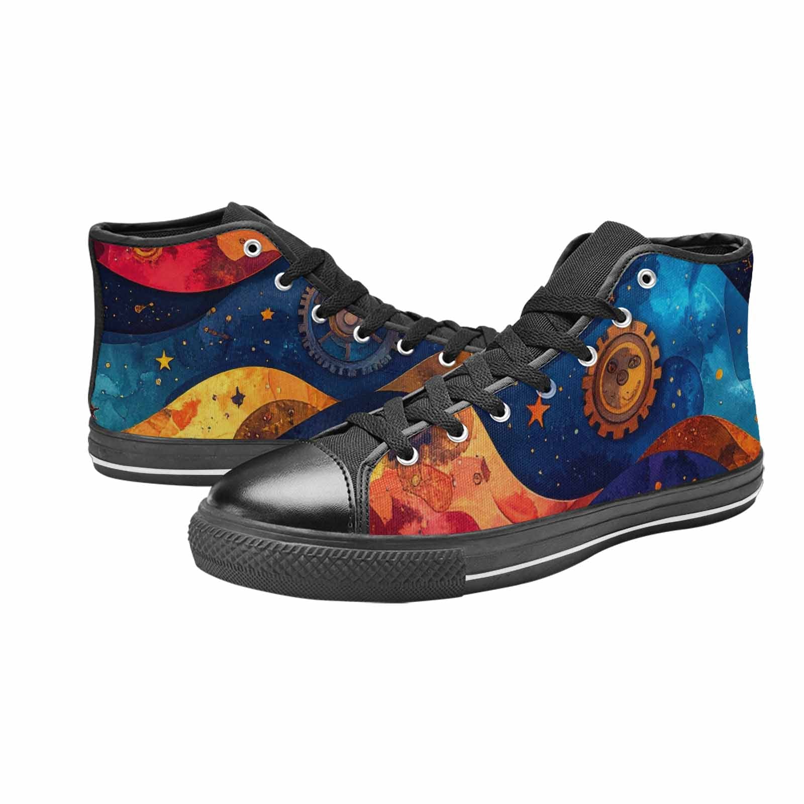 MEN'S Steampunk Galaxy High Top Canvas Dark Academia Custom Sneakers