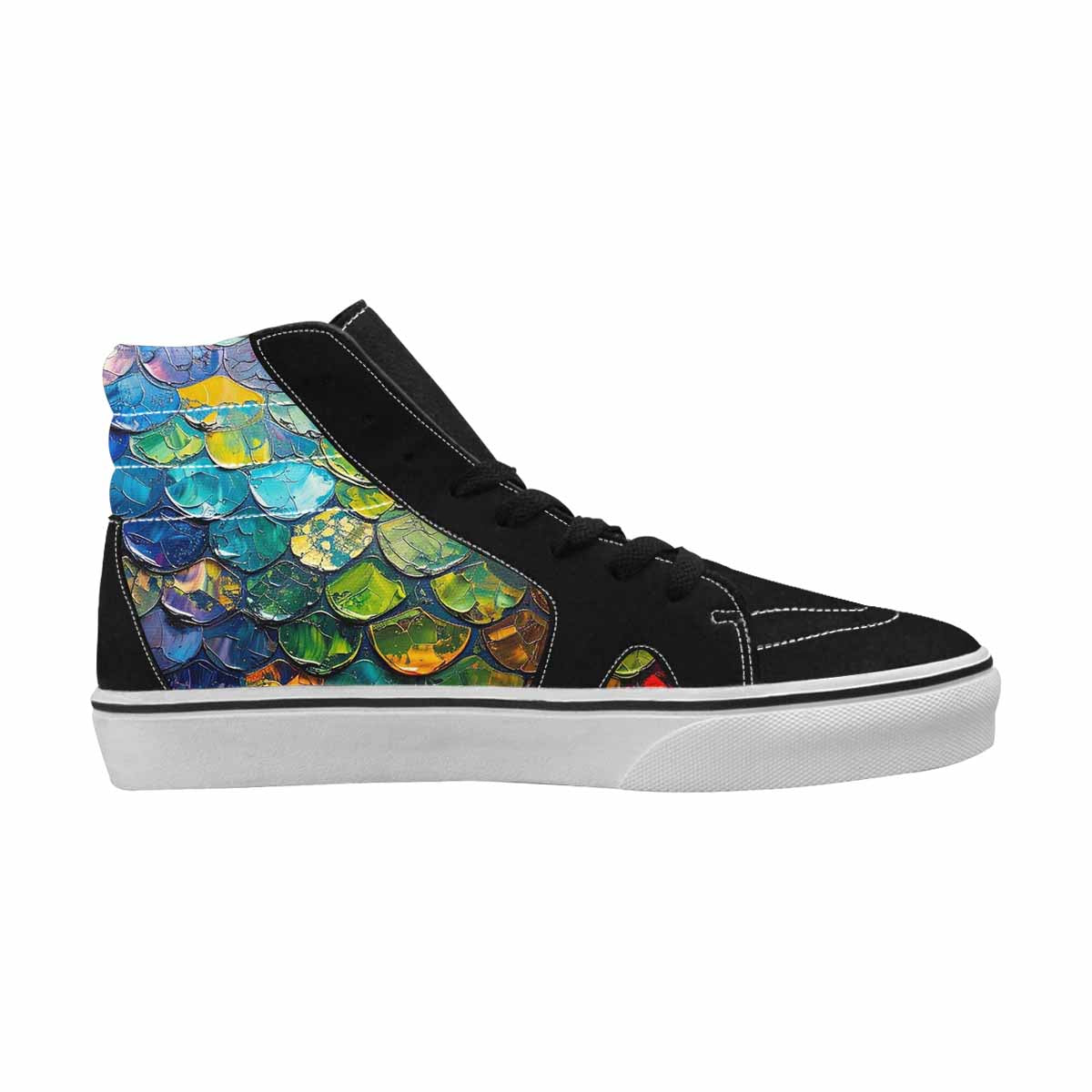 MEN'S Reptile Full Color High Top Canvas Boutique Dark Academia Custom Art Shoes