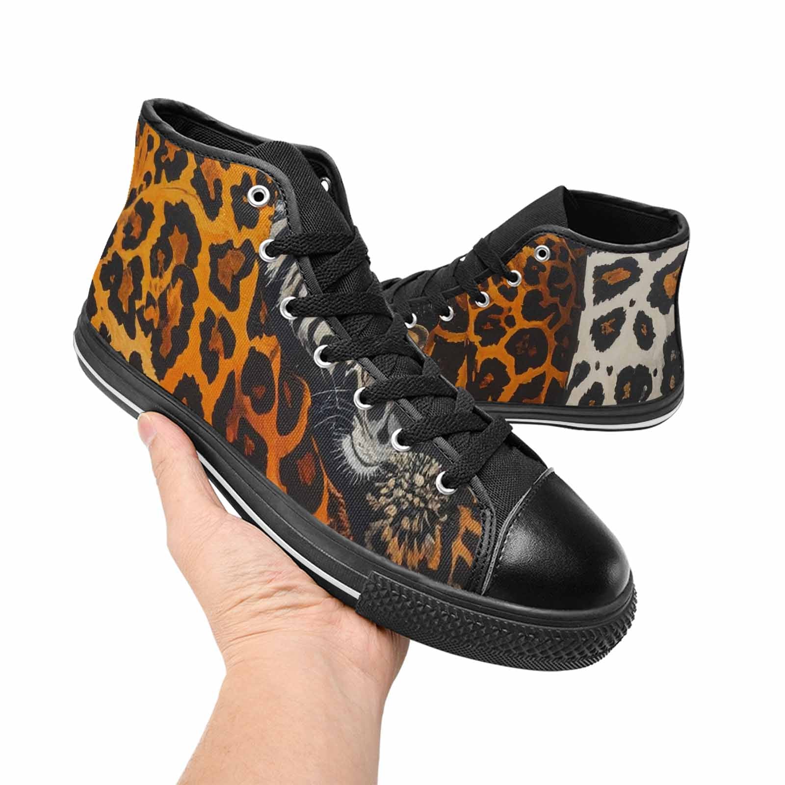 WOMEN'S Animal Print High Top Canvas Neon Fantasy Shoes