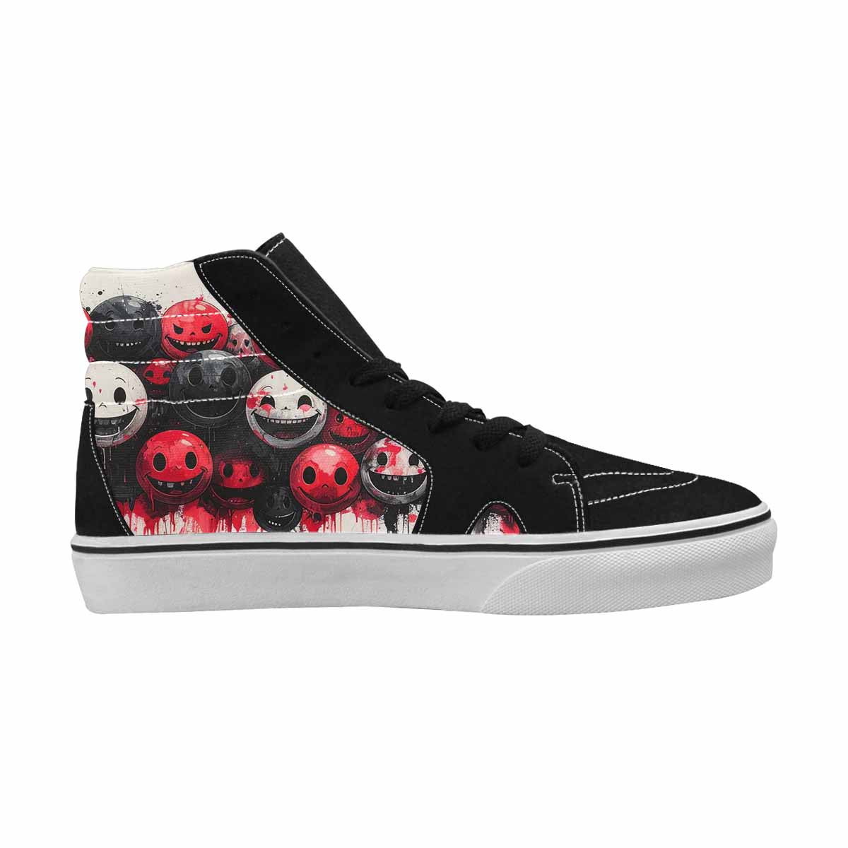 MEN'S Melting Moon Smiley High Top Canvas Aesthetic Custom Shoes