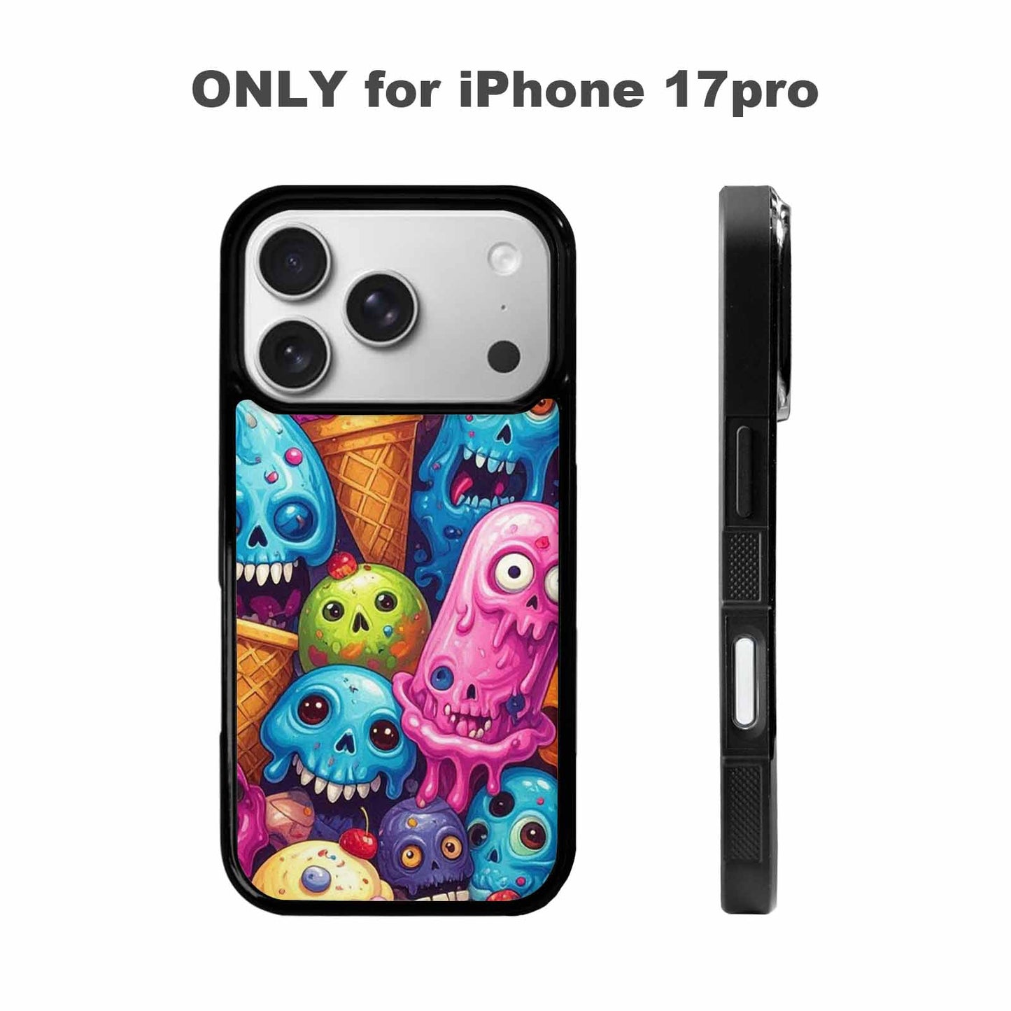 iPhone 17 Pro Case — Ice Cream Monsters Skullsmelti Cye Gothic, Custom Phone Case
