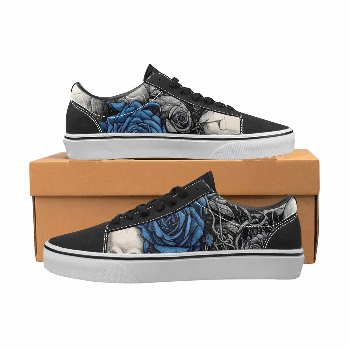 WOMEN'S Skull Roses Lace-Up Canvas Y2K Custom Shoes