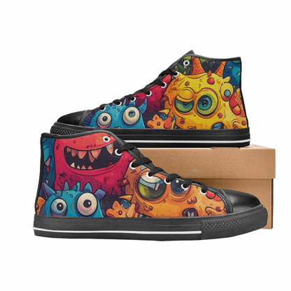 WOMEN'S Cartoon Monster Character High Top Canvas Vivid Sneakers