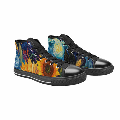 WOMEN'S Blend All Versions High Top Canvas Wallpaper Art Sneakers
