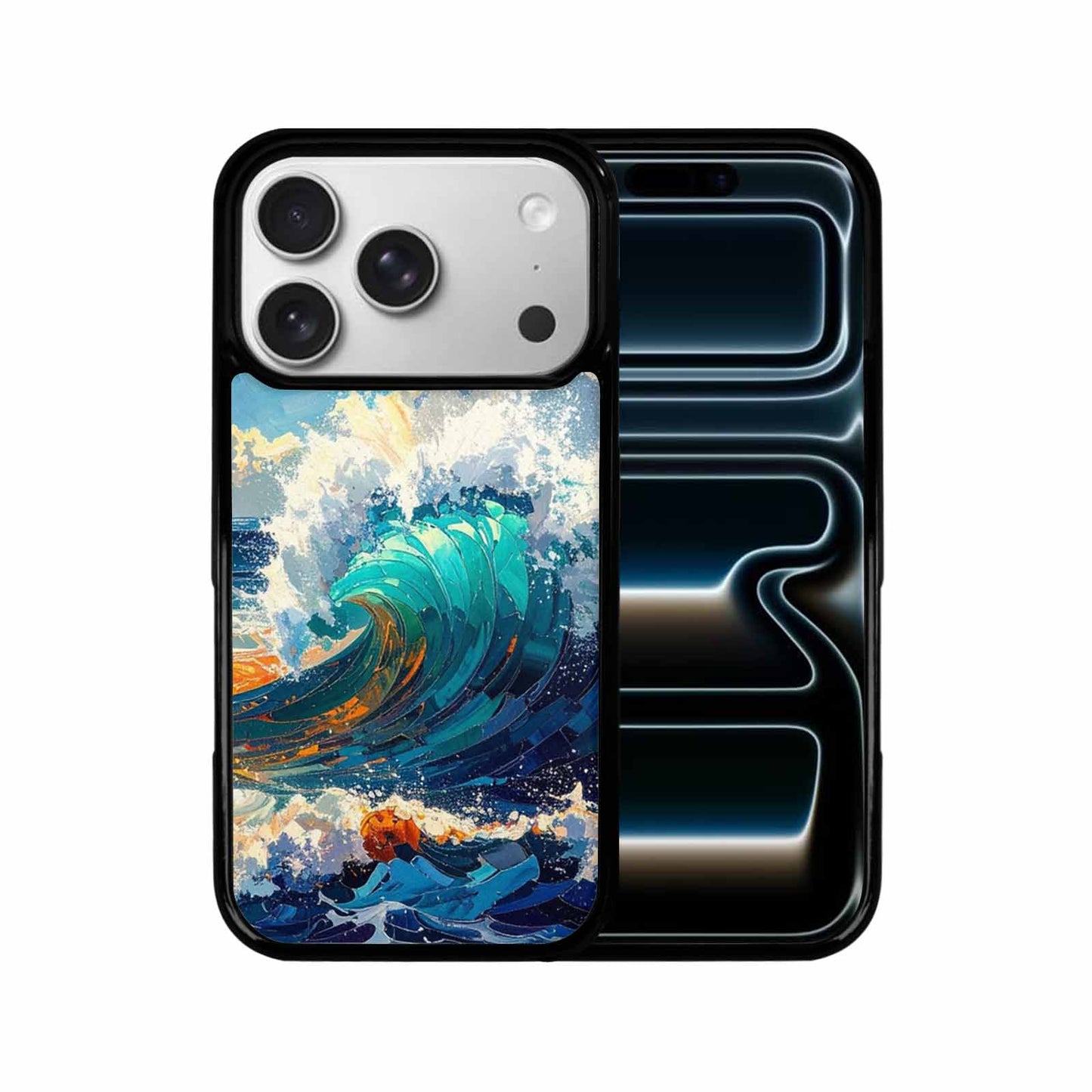 iPhone 17 Pro Case — Wave Crest Splash Wave Crest Watercolor, Custom Made Phone Cover