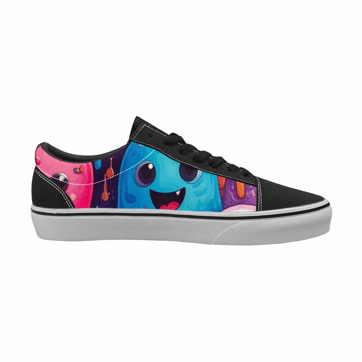 WOMEN'S Melting Ice Cream Monster Lace-Up Canvas Aesthetic Custom Shoes
