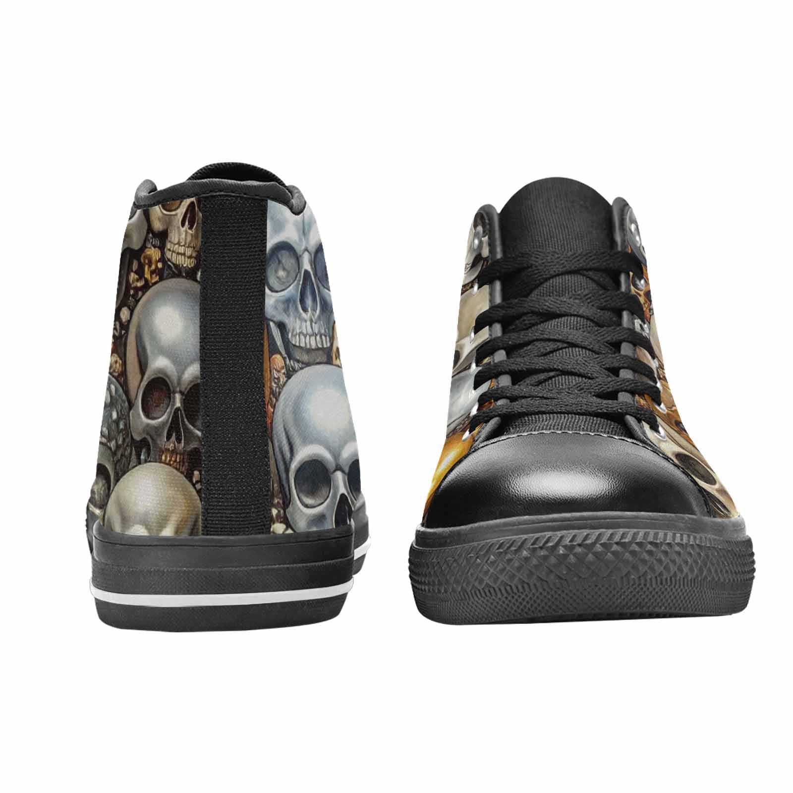 MEN'S Skulls - Metallic-Chrome- High Top Canvas Aesthetic Sneakers