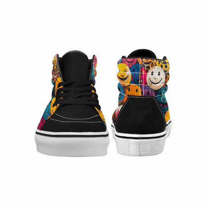 MEN'S Smiley Faces High Top Canvas Surreal Custom Shoes
