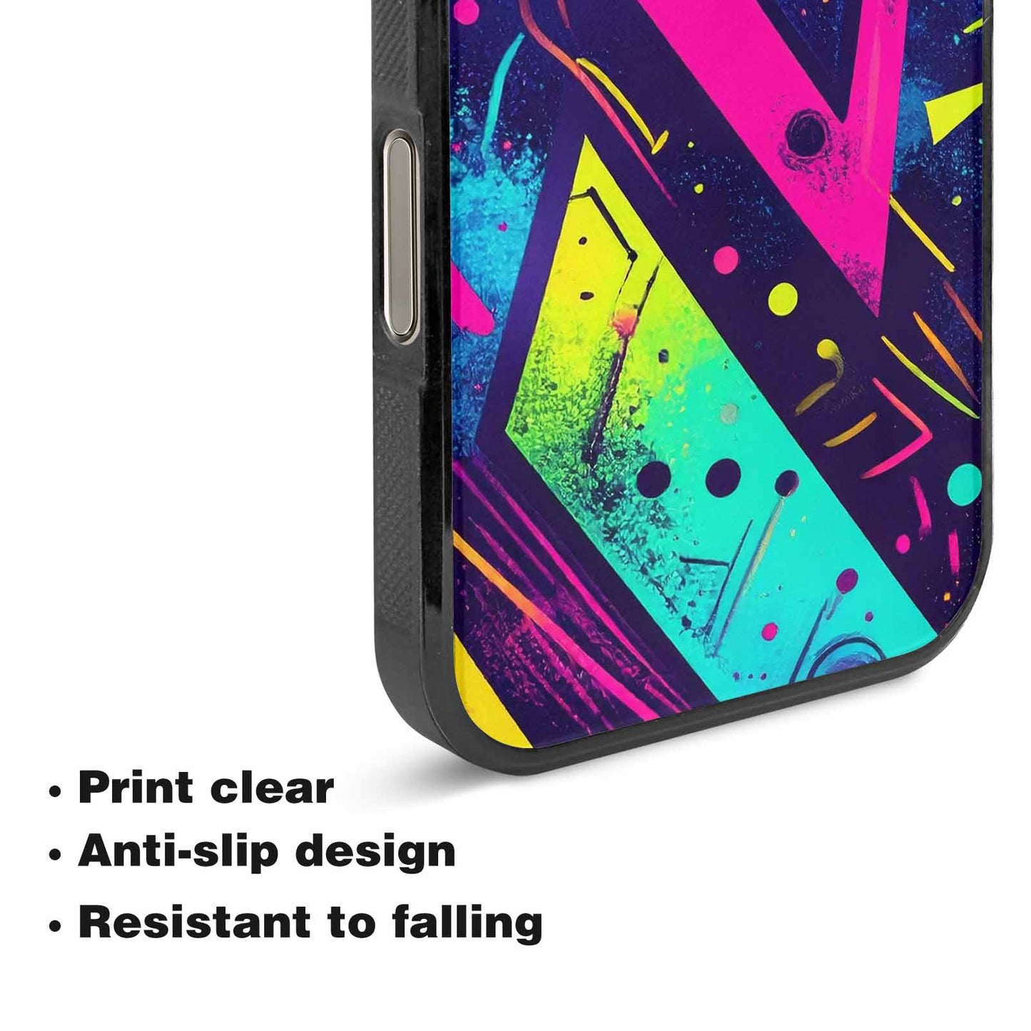 iPhone 16 Pro Max Case — Memphis Squiggles Triangles Dots, Personalized Phone Case