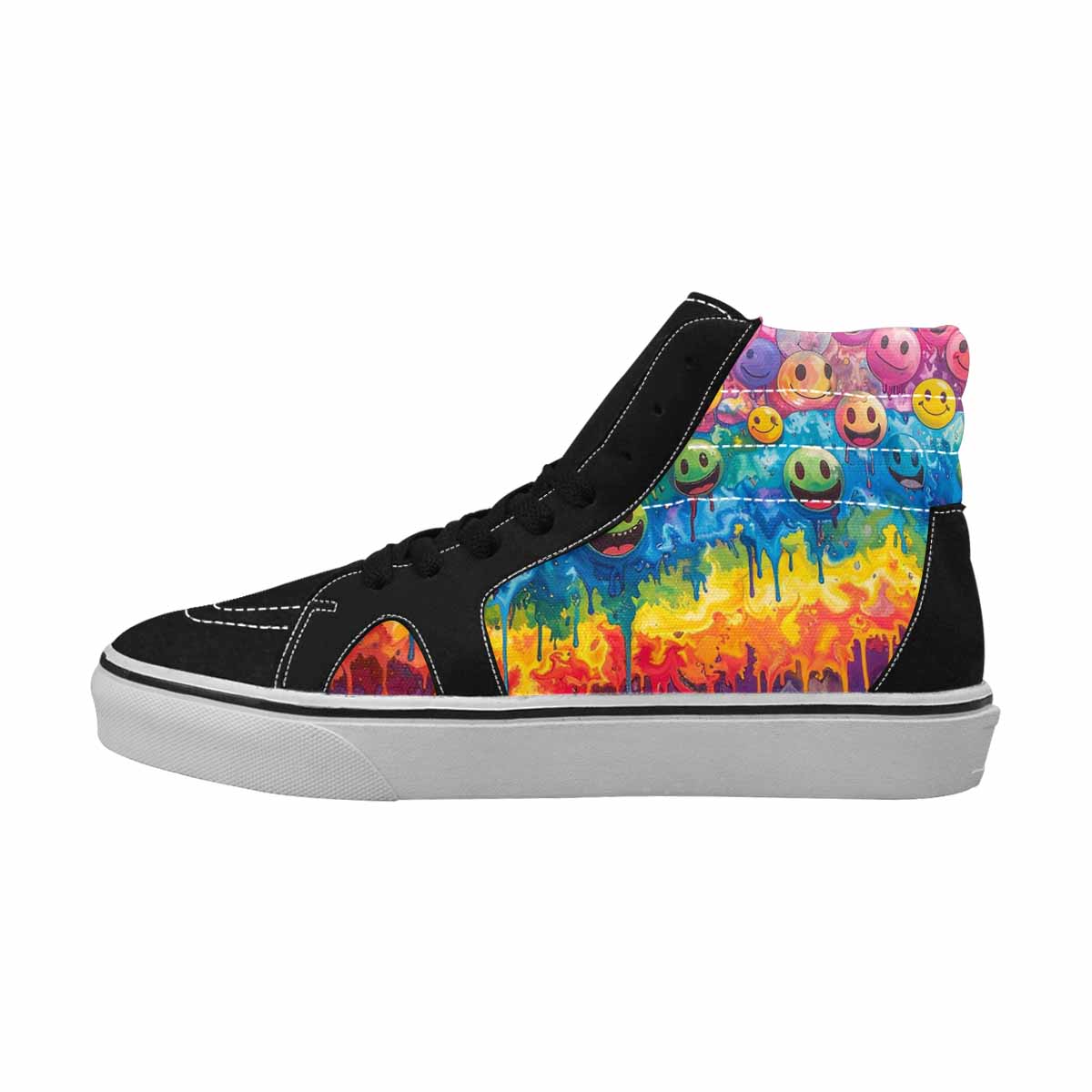 MEN'S Smiley Facessmiley Faces  High Top Canvas Dreamcore Custom Shoes