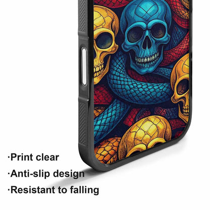iPhone 17 Case — Snake Skulls Print Gothic Skulls, Customized Protective Case