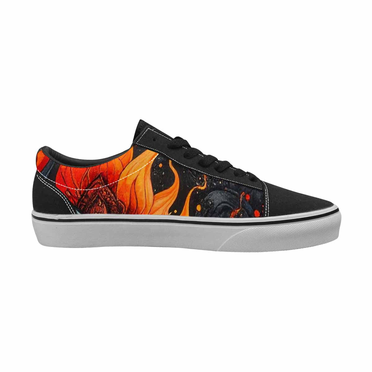 WOMEN'S Flame Burst Lace-Up Canvas Dreamlike Custom Shoes