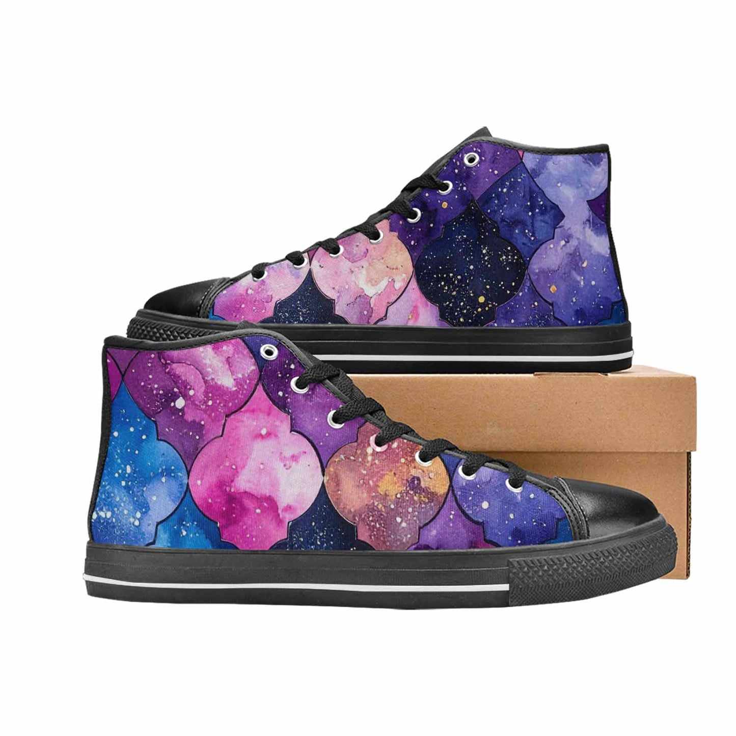 WOMEN'S Galaxy Stars Nebula High Top Canvas Y2K Sneakers