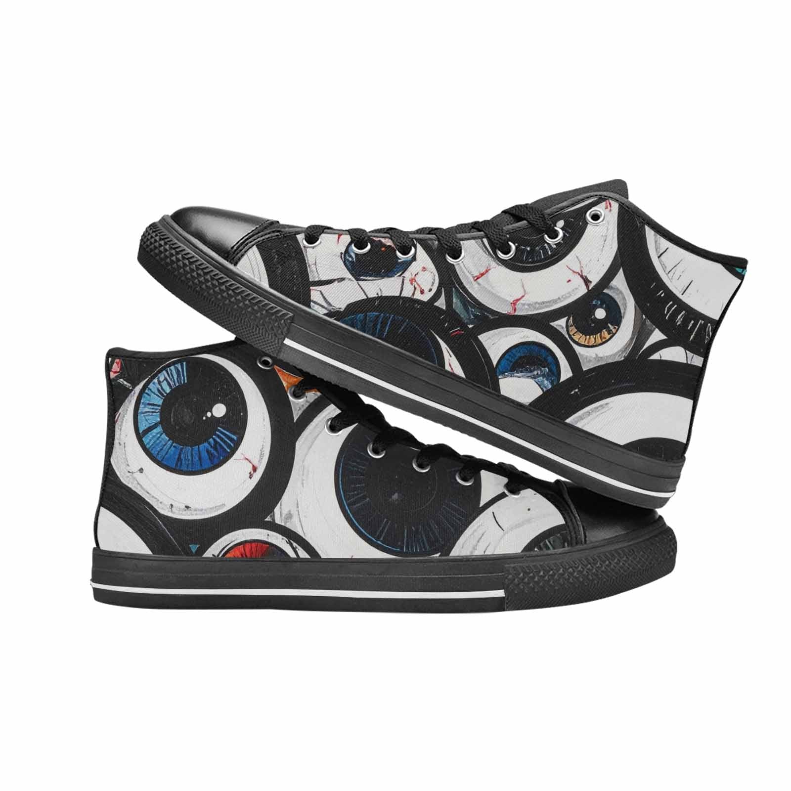 MEN'S Googly Cartoon Eyeballs High Top Canvas Dreamcore Custom Sneakers