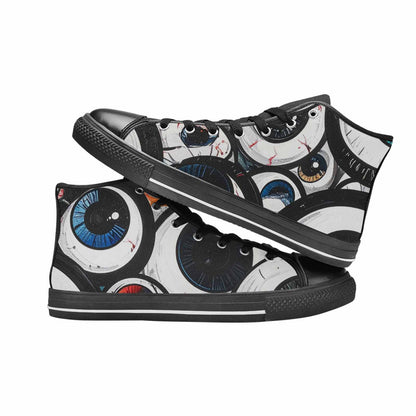MEN'S Googly Cartoon Eyeballs High Top Canvas Dreamcore Custom Sneakers