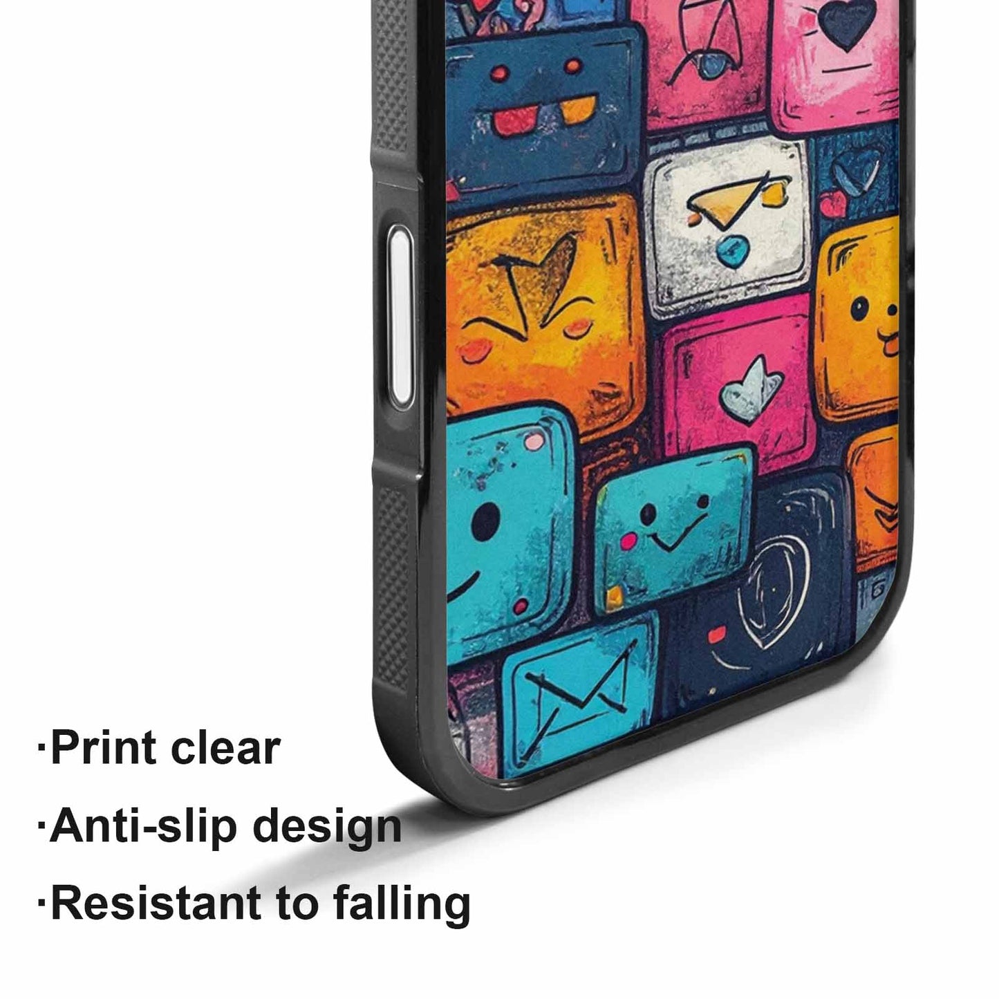 iPhone 17 Case — Hand Drawn Icon Doodle Original Art, Custom Printed Phone Case