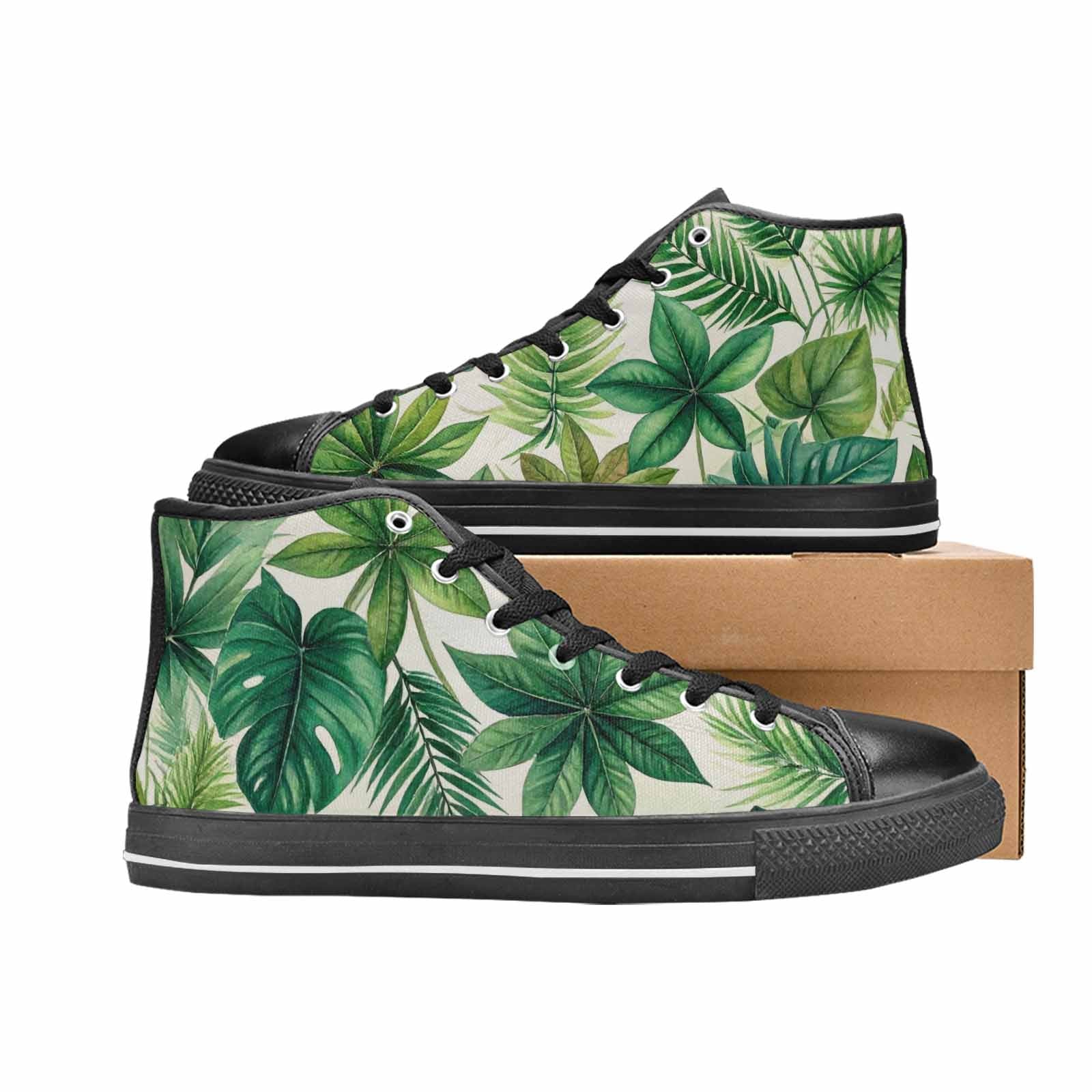 MEN'S Seven-Point Palmate Leaf High Top Canvas Aesthetic Custom Sneakers