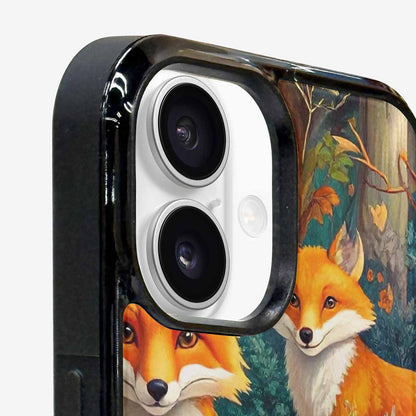 iPhone 16 Plus Case — Fox Forest Fox Forest Pattern Hundreds, Custom Print Case Cover