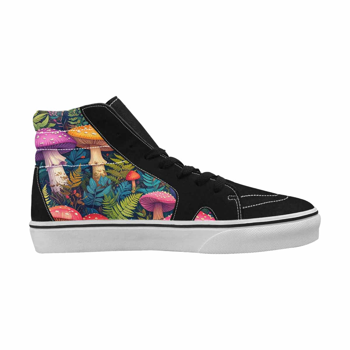 MEN'S Mushrooms  Botanical Mushrooms High Top Canvas Vivid Custom Sneakers