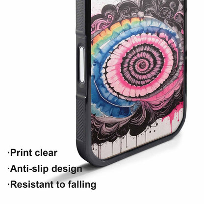 iPhone 17 Pro Max Case — Tie Dye Swirls Black Tie Dye, Personalized Phone Case