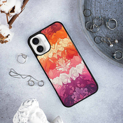 iPhone 16 Plus Case — Lesbian Flag Color Theme Small Rainbow, Customized Protective Case