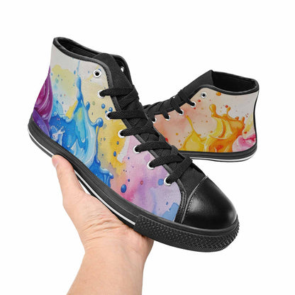 WOMEN'S Melting Icecream Collage High Top Canvas Surreal Custom Sneakers