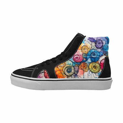 MEN'S Tie High Top Canvas Vibrant Chaos Custom Sneakers