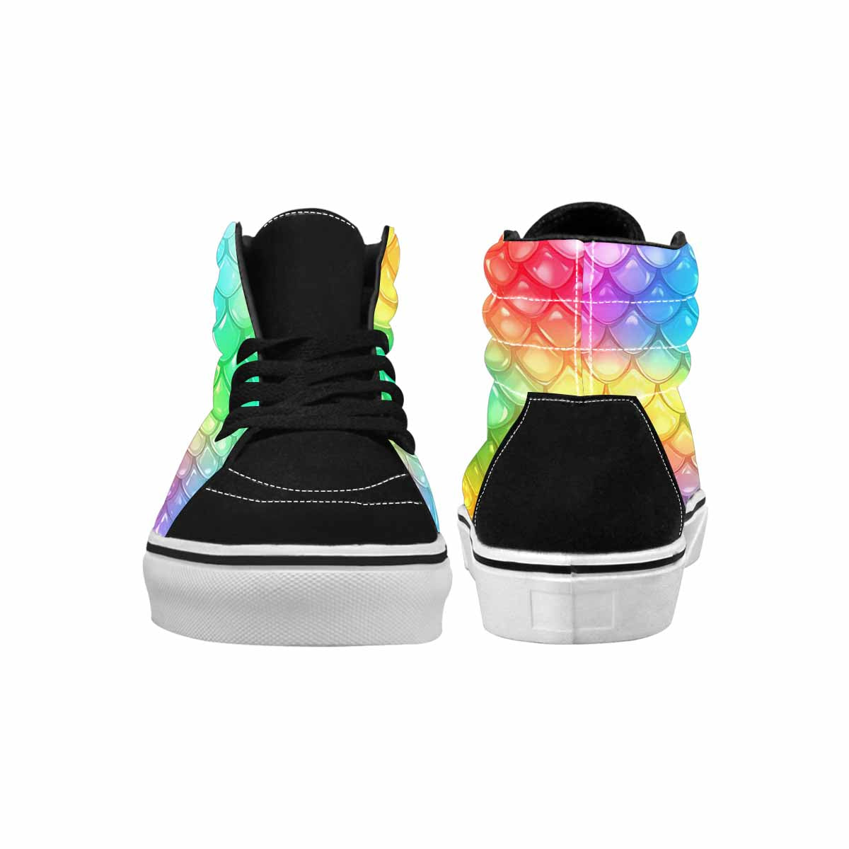 WOMEN'S Dark Snake Print High Top Canvas Cottagecore Custom Shoes