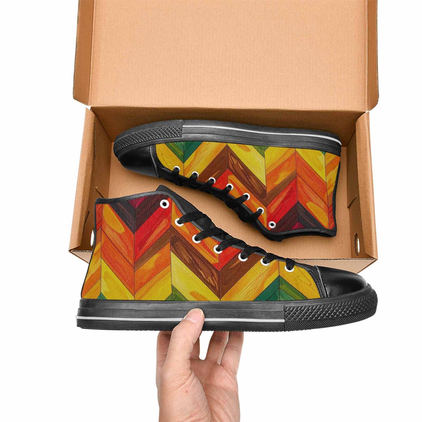 MEN'S Progress Pride Flag High Top Canvas Aesthetic Custom Sneakers