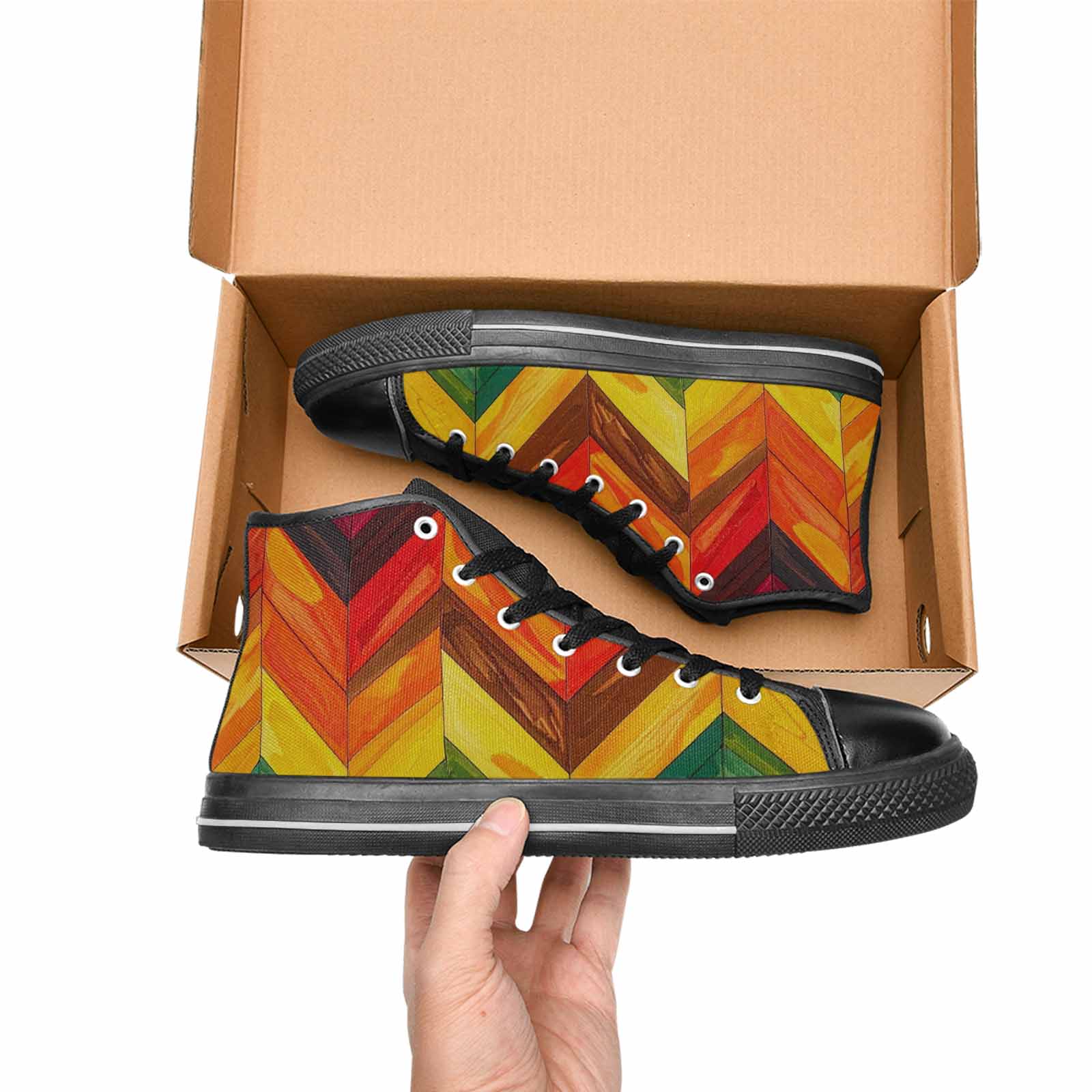 MEN'S Progress Pride Flag High Top Canvas Aesthetic Custom Sneakers