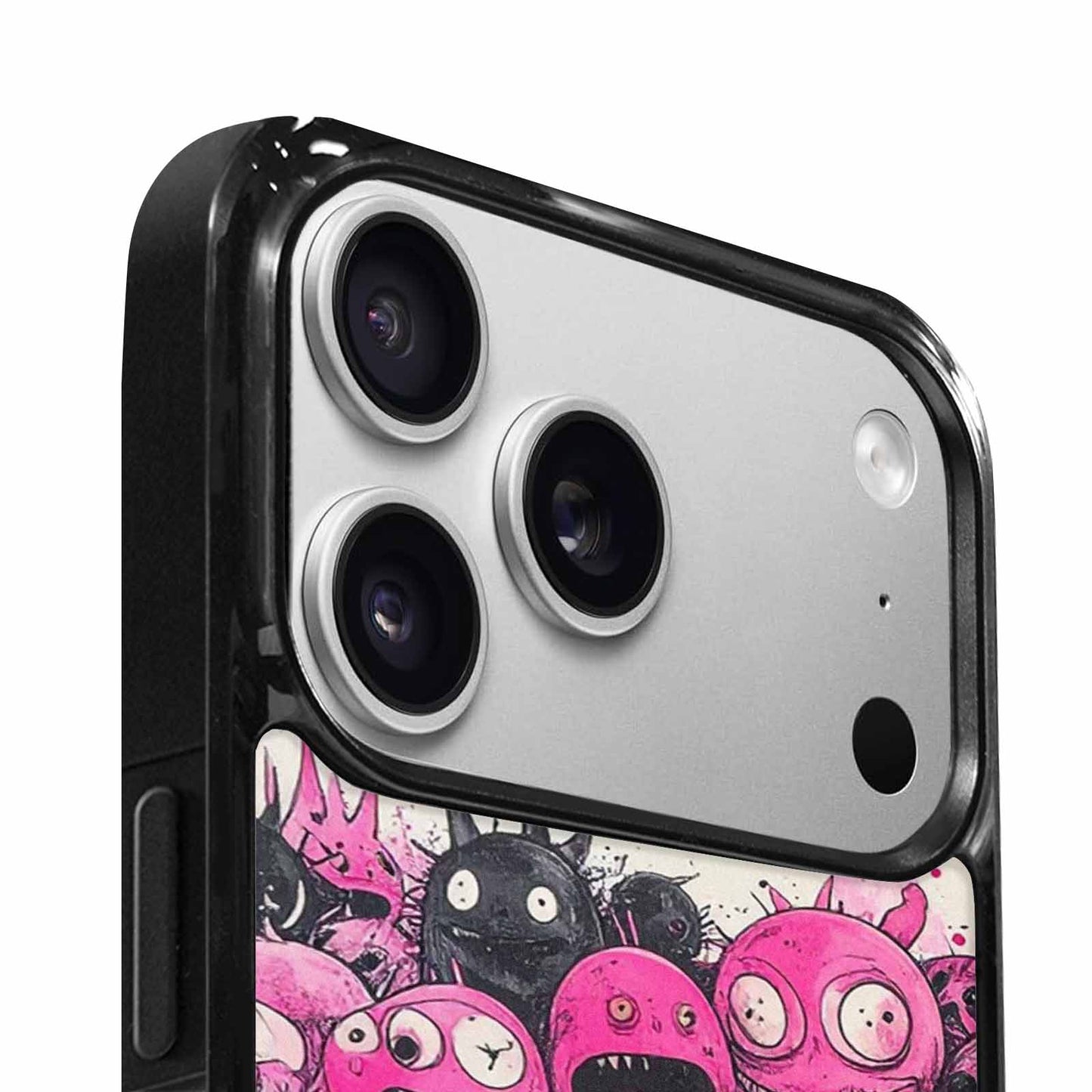 iPhone 17 Pro Max Case — Black &amp; Pink Ink Cartoon Cute, Custom Made Phone Cover