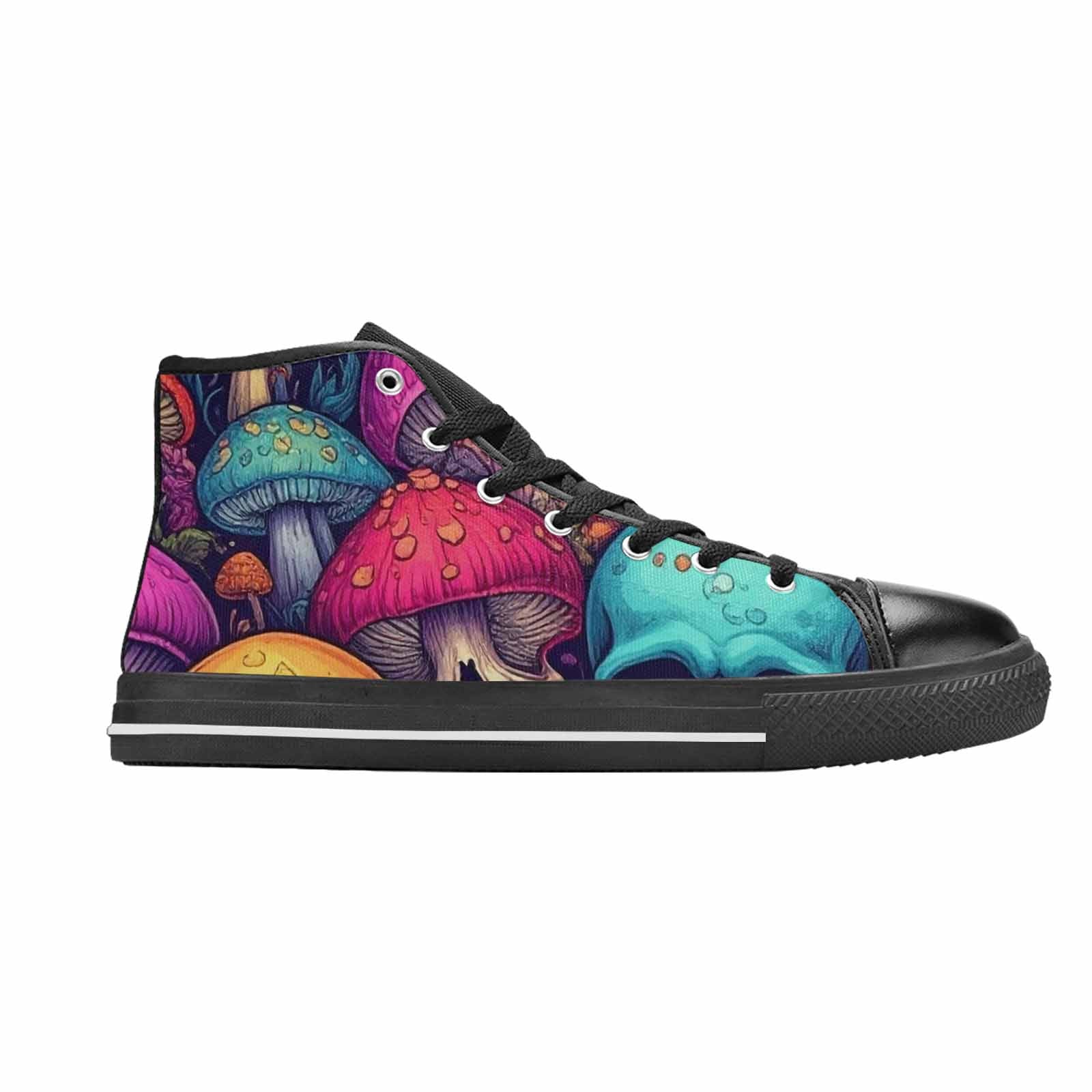 WOMEN'S Mushroom Skull High Top Canvas Cottagecore Custom Shoes