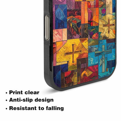 iPhone 16 Pro Max Case — Faith Cross And Faith Icons Pattern, Custom Designed Case Cover
