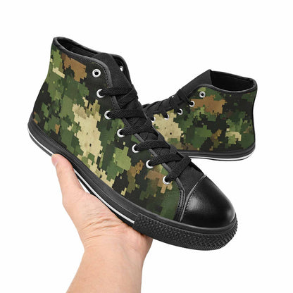 WOMEN'S Military Camouflage Blotch High Top Canvas Neon Fantasy Custom Sneakers