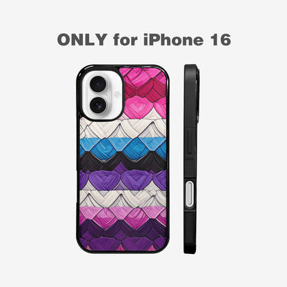 iPhone 16 Case — Genderfluid Flag Color Theme Small Rainbow, Unique Phone Case Design