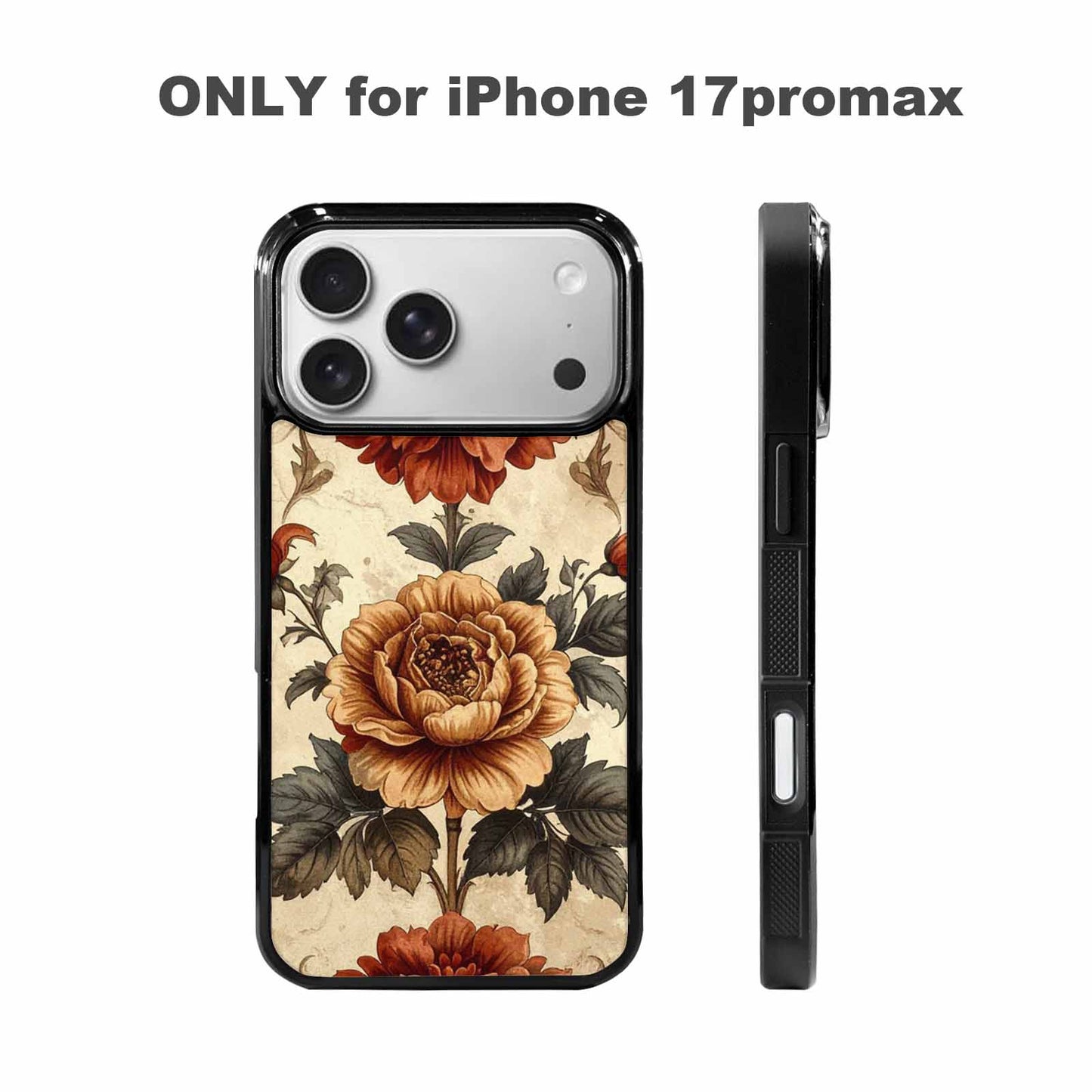 iPhone 17 Pro Max Case — Vintage Botanical Art Pattern Floral, Custom Print Case Cover