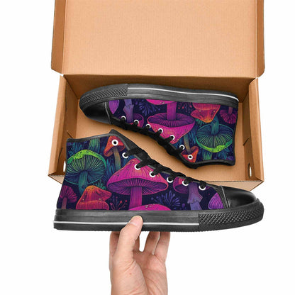 WOMEN'S Psychedelic Mushroom High Top Canvas Dark Academia Sneakers