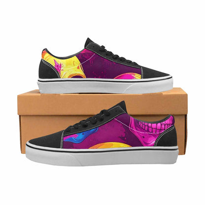 WOMEN'S Tie Dye Skulls Print Canvas Lace-Up Dreamcore Custom Sneakers