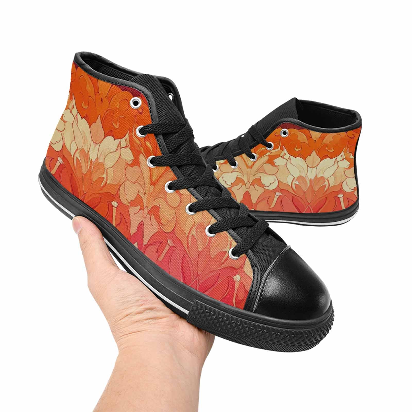 MEN'S Lesbian Flag Color High Top Canvas Aesthetic Custom Shoes
