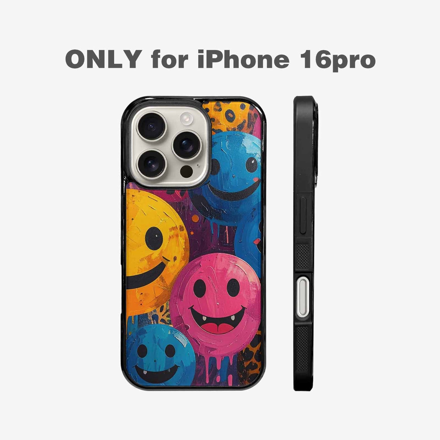 iPhone 16 Pro Case — Smiley Faces Animal Printsmile Prk, Custom Art Phone Cover