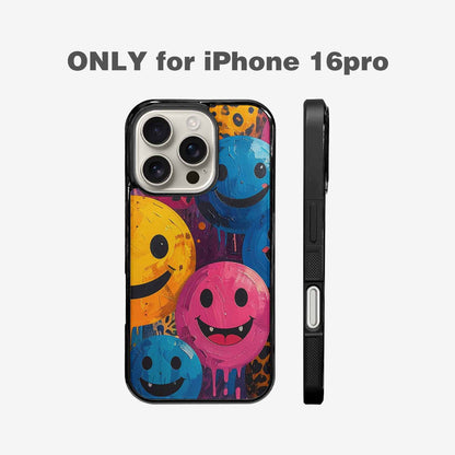 iPhone 16 Pro Case — Smiley Faces Animal Printsmile Prk, Custom Art Phone Cover