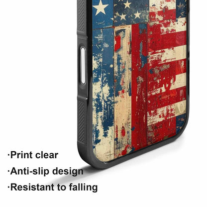 iPhone 17 Case — Small American Flag Stars Galaxy Space, Custom Printed Phone Case