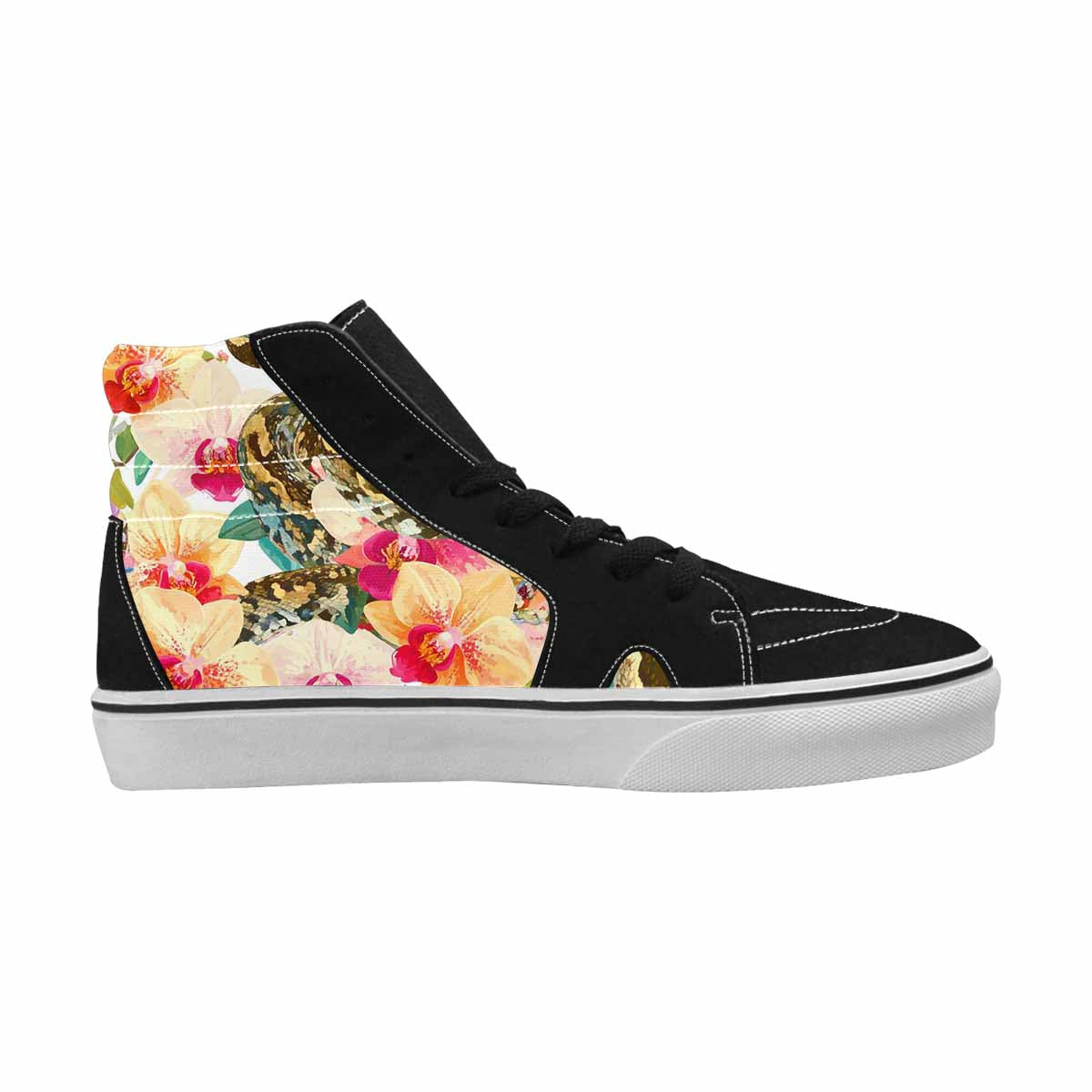 WOMEN'S Floral Snake Print High Top Canvas Surreal Sneakers