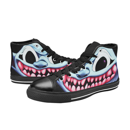 WOMEN'S Blue Rage Horror 2 High Top Canvas Vivid Custom Sneakers