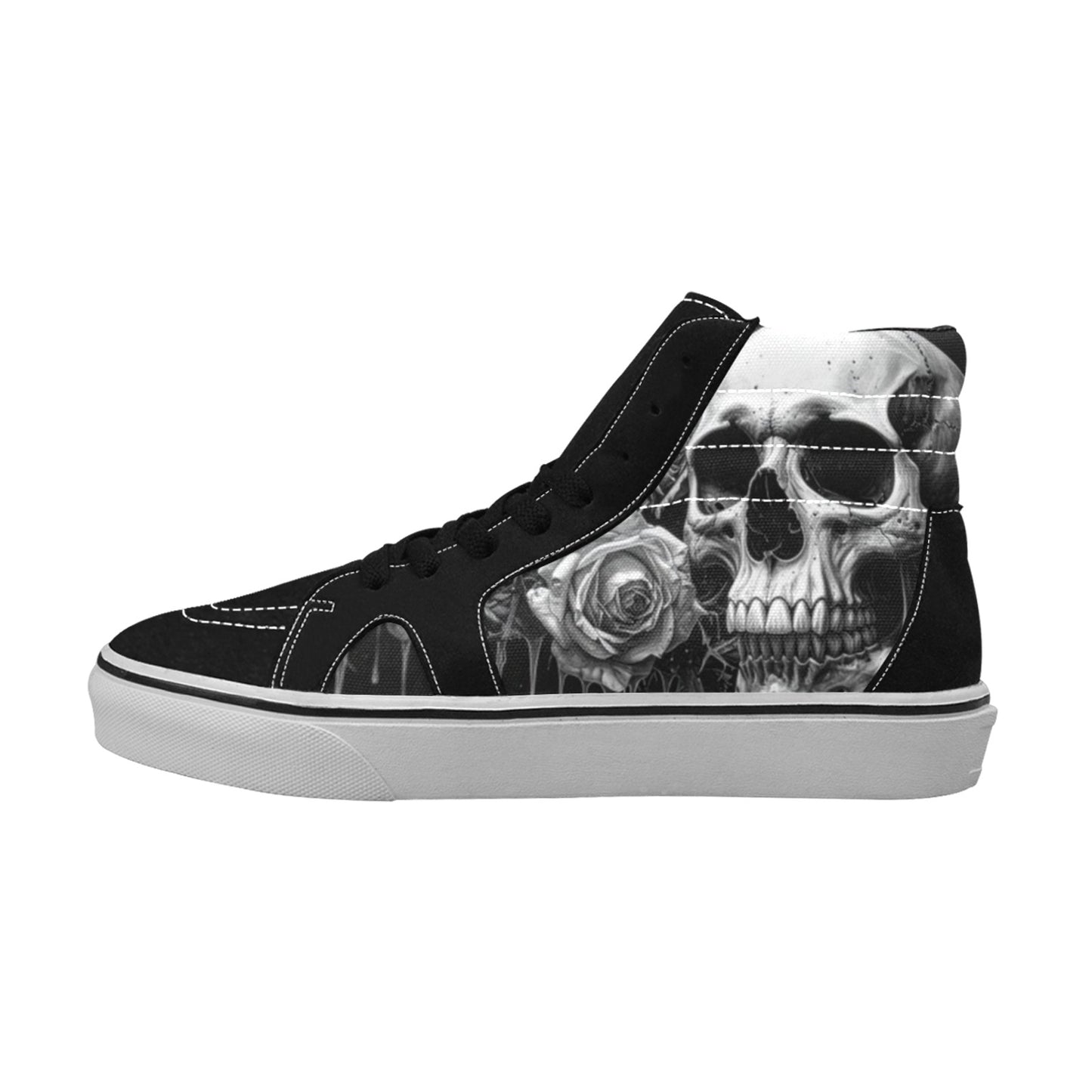 MEN'S Melting Skulls Roses High Top Skateboarding Y2K Custom Sneakers