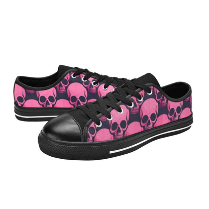 WOMEN'S Skull Underground Comix Black Low Top Canvas Dark Academia Shoes