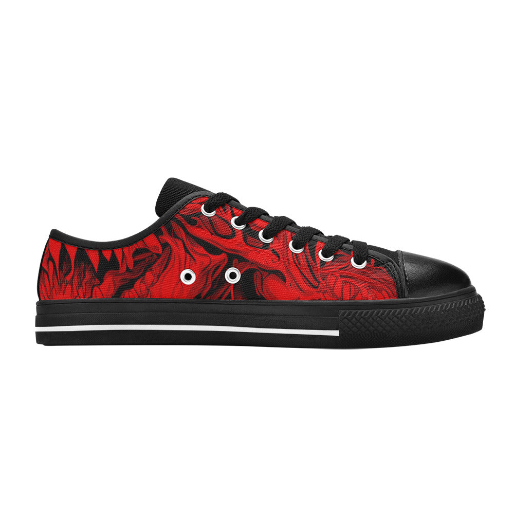 WOMEN'S Cc Demons Red Canvas Cottagecore Custom Sneakers